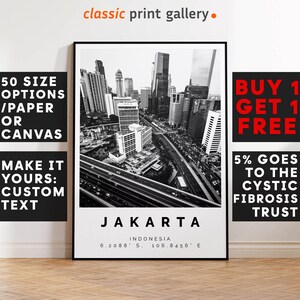 Jakarta Poster Black and White Print, Jakarta Wall Art, Jakarta Travel Poster, Jakarta Photo Print, Indonesia,5583