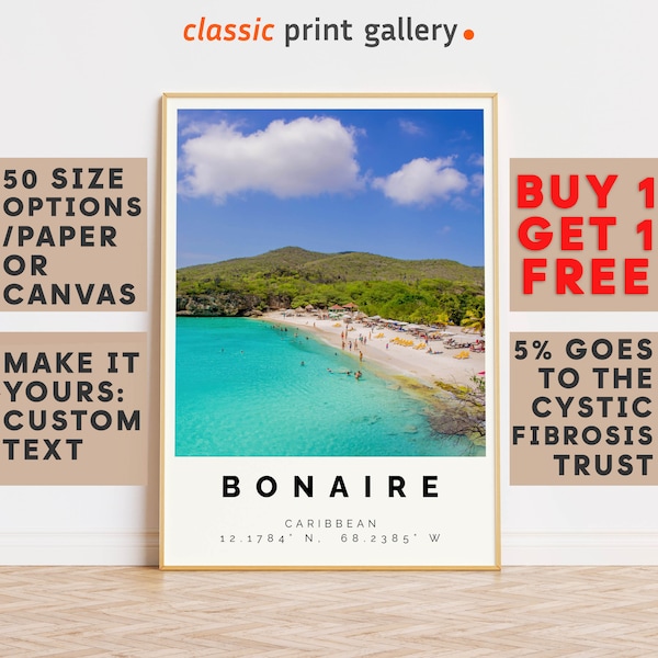 Bonaire Poster Colorful Print, Bonaire Wall Art, Bonaire Photo Decor, Bonaire Gift Travel Print,Vacation Art,Holiday Art,9509