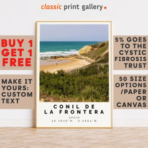 Conil de la Frontera Print Wall Art Colorful Poster,Personalized Birthday Travel Gift Present Photography Artwork Spain 12757