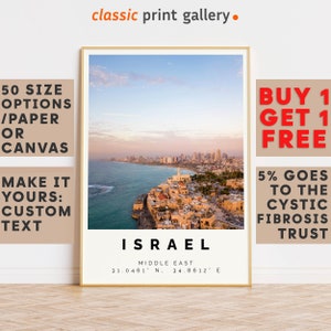 Israel Poster Colorful Print, Israel Wall Art, Israel Photo Decor, Israel Gift Travel Print,Gift Idea,9950