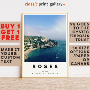 Roses Print,Roses Wall Art,Roses Colorful Poster,Personalized Birthday Travel Gift Present Photography Artwork Spain 12711