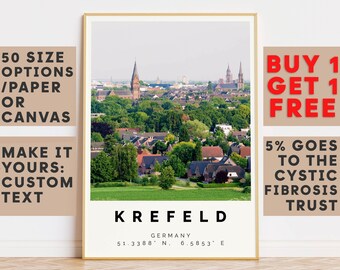 Krefeld Poster Colorful Print, Krefeld Wall Art, Krefeld Photo Decor, Krefeld Gift Travel Print,North Rhine-Westphalia,Poster Travel,10730