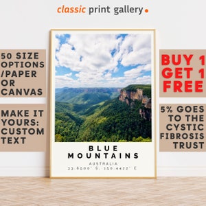 Blue Mountains Poster Colorful Print, Blue Mountains Wall Art, Blue Mountains Photo Decor,New South Wales,Gift For Him,8938
