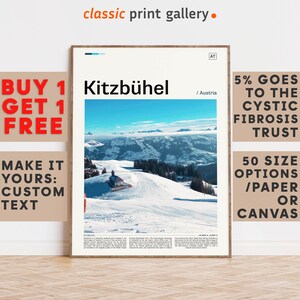 Kitzbuhel Print, Kitzbuhel Wall Art, Kitzbuhel Color Poster With Text, Personalized Birthday Travel Gift Present Photography, Austria 11852b