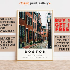 Boston Poster Colorful Print, Boston Wall Art, Boston Photo Decor, Boston Gift Travel Print,Massachusetts,Travel Gift,7749