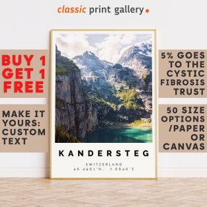 Kandersteg Print,Kandersteg Wall Art,Kandersteg Colorful Poster,Personalized Birthday Travel Gift Present Switzerland 12504b