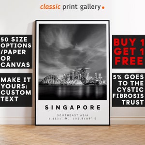 Singapore Poster, Singapore Print, Singapore Decor, Wall Art, England, UK, Anniversary Gift, City Poster, Architecture Wall Art, 4159