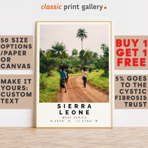 Sierra Leone Poster Colorful Print, Sierra Leone Wall Art,  Sierra Leone Gift Travel Print,Gift For Her,Gift For Him,8566