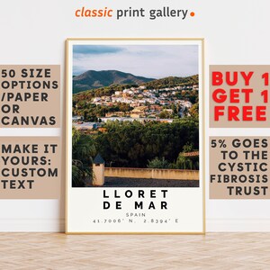 Lloret De Mar Poster Colorful Print, Lloret De Mar Wall Art, Lloret De Mar Gift Travel Print,Catalonia, Spain,Office Wall Art,9317
