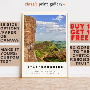 Staffordshire Poster Colorful Print, Staffordshire Wall Art, Staffordshire Photo Decor, England,Office Wall Art,Travel Posters,10812