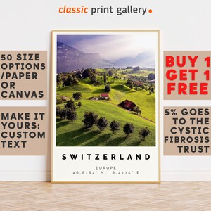 Switzerland Poster Colorful Print, Switzerland Wall Art, Switzerland Photo Decor, Switzerland Gift Travel Print,Birthday Gift,8503