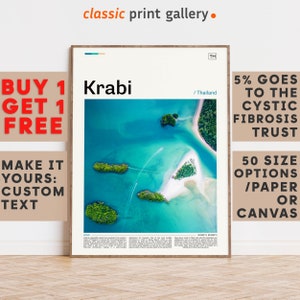 Krabi Print, Krabi Wall Art, Krabi Color Poster With Text, Personalized Birthday Travel Gift Present Photography  Artwork,Thailand 11863b1