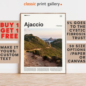 Ajaccio Print, Ajaccio Wall Art, Ajaccio Color Poster With Text, Personalized Birthday Travel Gift Present Photography ,France 11403b