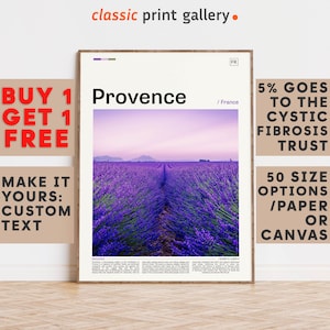 Provence Print, Provence Wall Art, Provence Color Poster With Text, Personalized Birthday Travel Gift Present Photography, France 12145b1