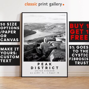 Peak District Print Black and White Photo, Peak District Wall Art, Peak District Travel Poster, Peak District Photo Print, England, 4425