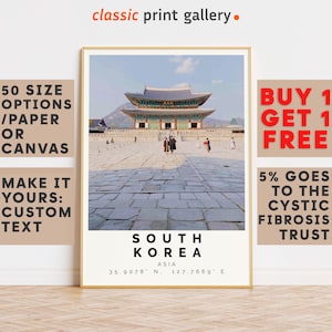 South Korea Poster Colorful Print, South Korea Wall Art, South Korea Photo Decor, South Korea Gift Travel Print,Gift For Her,10195