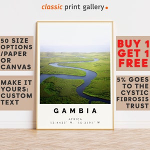 Gambia Poster Colorful Print, Gambia Wall Art, Gambia Photo Decor, Gambia Gift Travel Print,Africa,Gift For Her,Gift For Him,9239