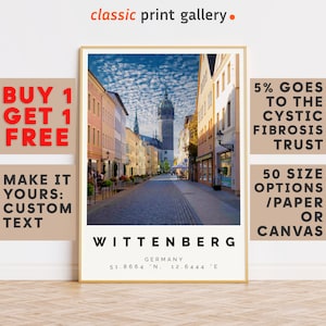 Wittenberg Print,Wittenberg Wall Art,Wittenberg Colorful Poster,Personalized Birthday Travel Gift Present Artwork Germany 13996