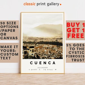 Cuenca Poster Colorful Print, Cuenca Wall Art, Cuenca Photo Decor, Cuenca Gift Travel Print,Azuay,Birthday Gift,Vintage Art Print,7922