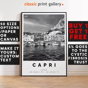 Capri Print Black and White Photo, Capri Wall Art, Capri Travel Poster, Capri Photo Print, Italy, Naples, Campania, Italia, 3225