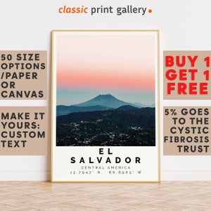 El Salvador Poster Colorful Print, El Salvador Wall Art, El Salvador Photo Decor, El Salvador Gift Travel Print,Office Wall Art,8004