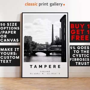 Tampere Poster Black and White Print, Tampere Wall Art, Tampere Travel Poster, Tampere Photo Print, Travel Home Decor,Finland,5751
