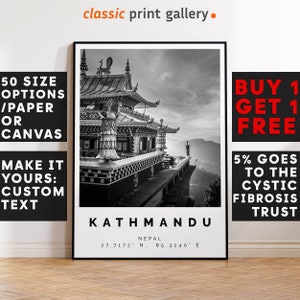 Kathmandu Poster Print, Travel Decor, Kathmandu Holiday Vacation Art, Minimal Decor, Minimal Travel Poster,  Nepal,5592