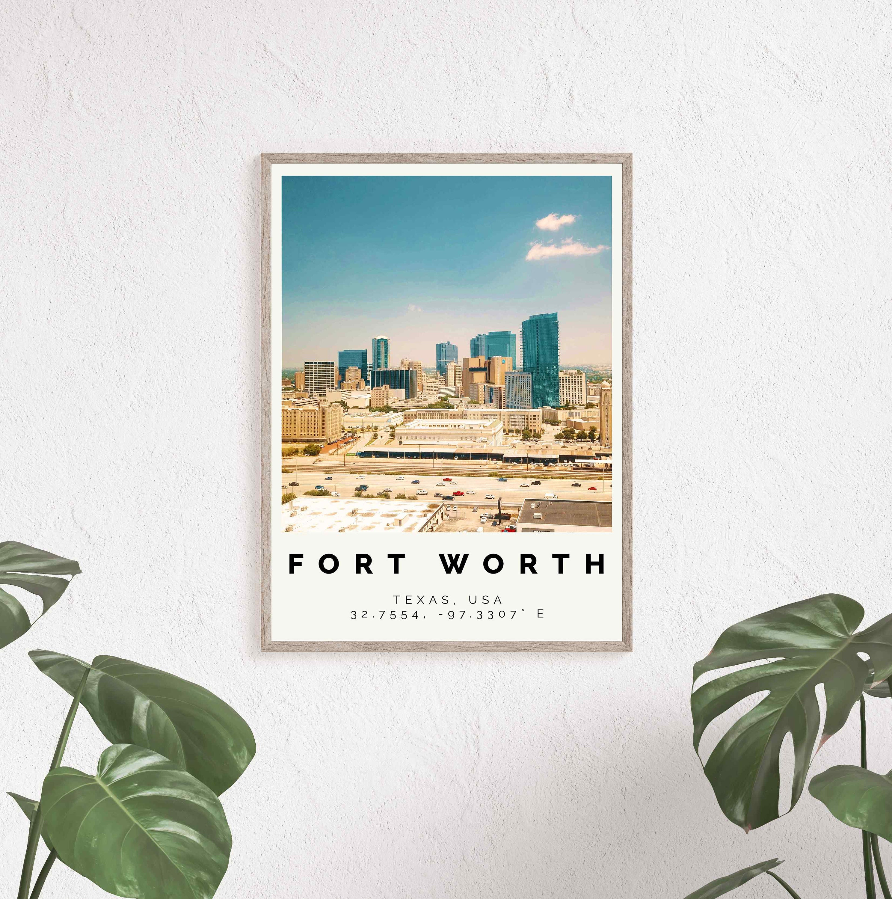 Fort Worth Poster Colorful Print Fort Worth Wall Art Fort - Etsy