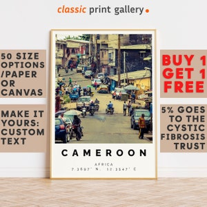 Cameroon Poster Colorful Print, Cameroon Wall Art, Cameroon Photo Decor, Cameroon Gift Travel Print,Travel Posters Preppy,9155