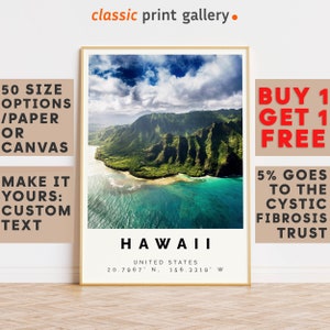 Hawaii Poster Colorful Print, Hawaii Wall Art, Hawaii Photo Decor, Hawaii Gift Travel Print,Birthday Gift,Vintage Art Print,8110