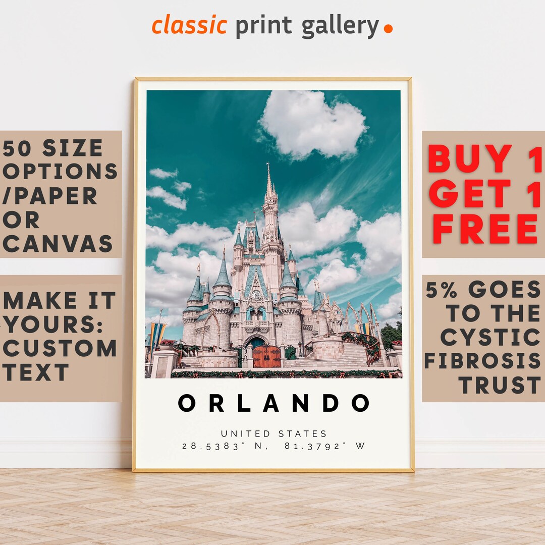 Orlando Poster Colorful Print, Orlando Wall Art, Orlando Photo Decor