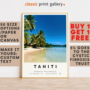 Tahiti Poster Colorful Print, Tahiti Wall Art, Tahiti Photo Decor, Tahiti Gift Travel Print,Travel Poster Decor,8488