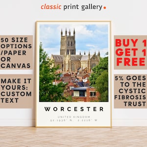 Worcester Poster Colorful Print, Worcester Wall Art, Worcester Photo Decor, Worcester Gift Travel Print,Worcester County,Poster Travel,9890