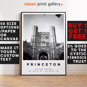 Princeton Poster Black and White Print, Princeton Wall Art, Princeton Travel Poster, Princeton Photo Print, New Jersey, USA,5119