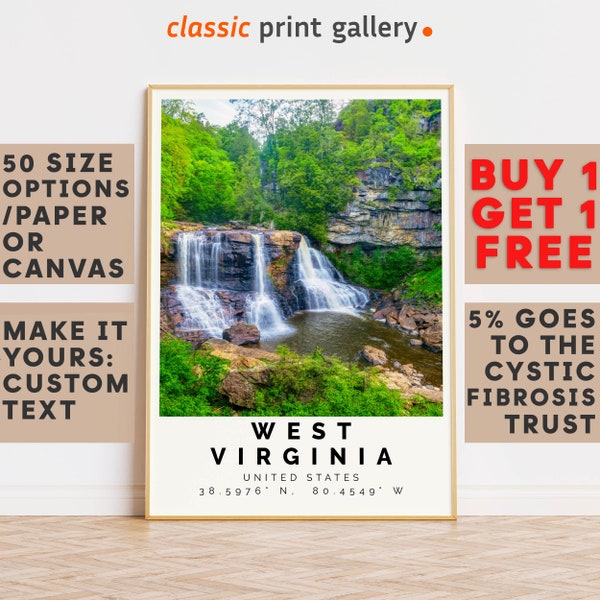 West Virginia Poster Colorful Print, West Virginia Wall Art, West Virginia Photo Decor, West Virginia Gift Travel Print,Gift For Him,8340