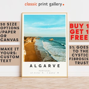 Algarve Poster Colorful Print, Algarve Wall Art, Algarve Photo Decor, Algarve Gift Travel Print,Faro, Portugal,A5, A4, A3, A2, A1,7589