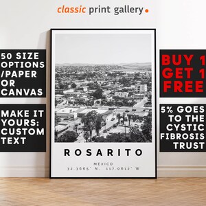 Rosarito Poster Black and White Print, Rosarito Wall Art, Rosarito Travel Poster, Rosarito Photo Print, Mexico,5365