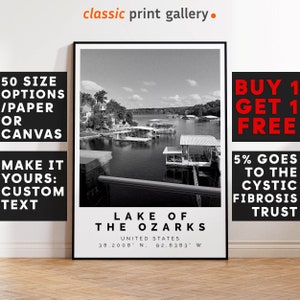 Lake of the Ozarks Poster Black and White Print,Lake of the Ozarks Wall Art,Lake of the Ozarks Travel Poster,Photo Print, Missouri, USA,5063