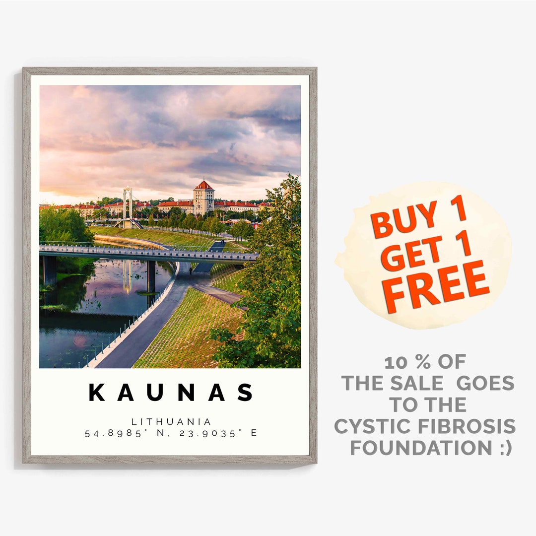 Kaunas Poster Colorful Print Kaunas Wall Art Kaunas Photo Etsy