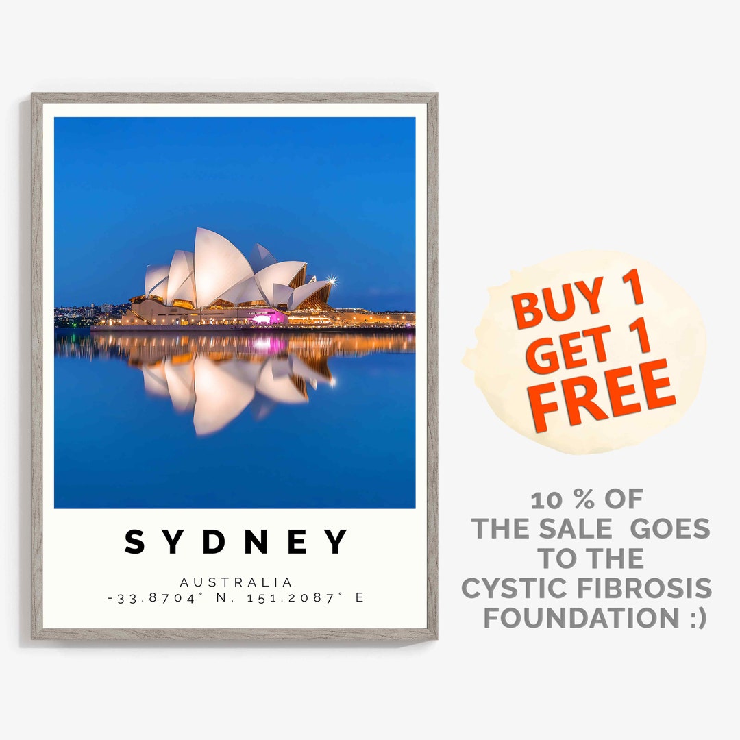 Sydney Poster Colorful Print Sydney Wall Art Sydney Photo Etsy