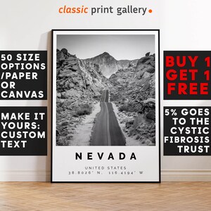 Nevada Poster Print,Nevada Wall Art, Housewarming Gift, Housewarming, Large Wall Art, Living Room Art, New Home Gift, 4547b