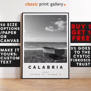 Calabria Poster Black and White Print, Calabria Wall Art, Calabria Travel Poster, Calabria Photo Print, Catanzaro, Italy,4704a