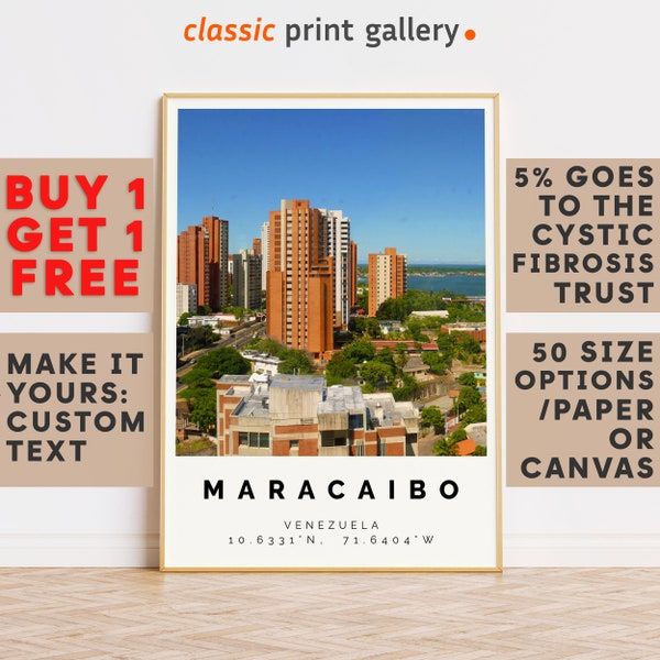 Maracaibo Print,Maracaibo Wall Art,Maracaibo Colorful Poster,Personalized Birthday Travel Gift Present Artwork Venezuela 12541b