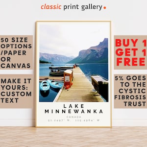 Lake Minnewanka Poster Colorful Print, Lake Minnewanka Wall Art, Lake Minnewanka Photo Decor, Alberta,A3 Poster,9448