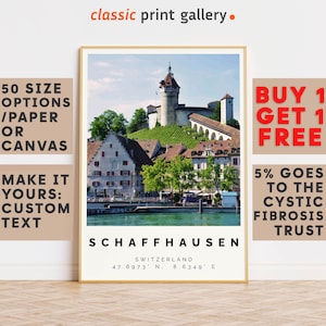 Schaffhausen Poster Colorful Print, Schaffhausen Wall Art, Schaffhausen Photo Decor, Gift Travel Print,Schaffhausen,A3 Poster,10575