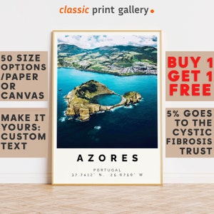 Azores Poster Colorful Print, Azores Wall Art, Azores Photo Decor, Azores Gift Travel Print,Portugal,Travel Poster Decor,7644