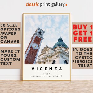 Vicenza Poster Colorful Print, Vicenza Wall Art, Vicenza Photo Decor, Vicenza Gift Travel Print,Veneto,Holiday Art,10530