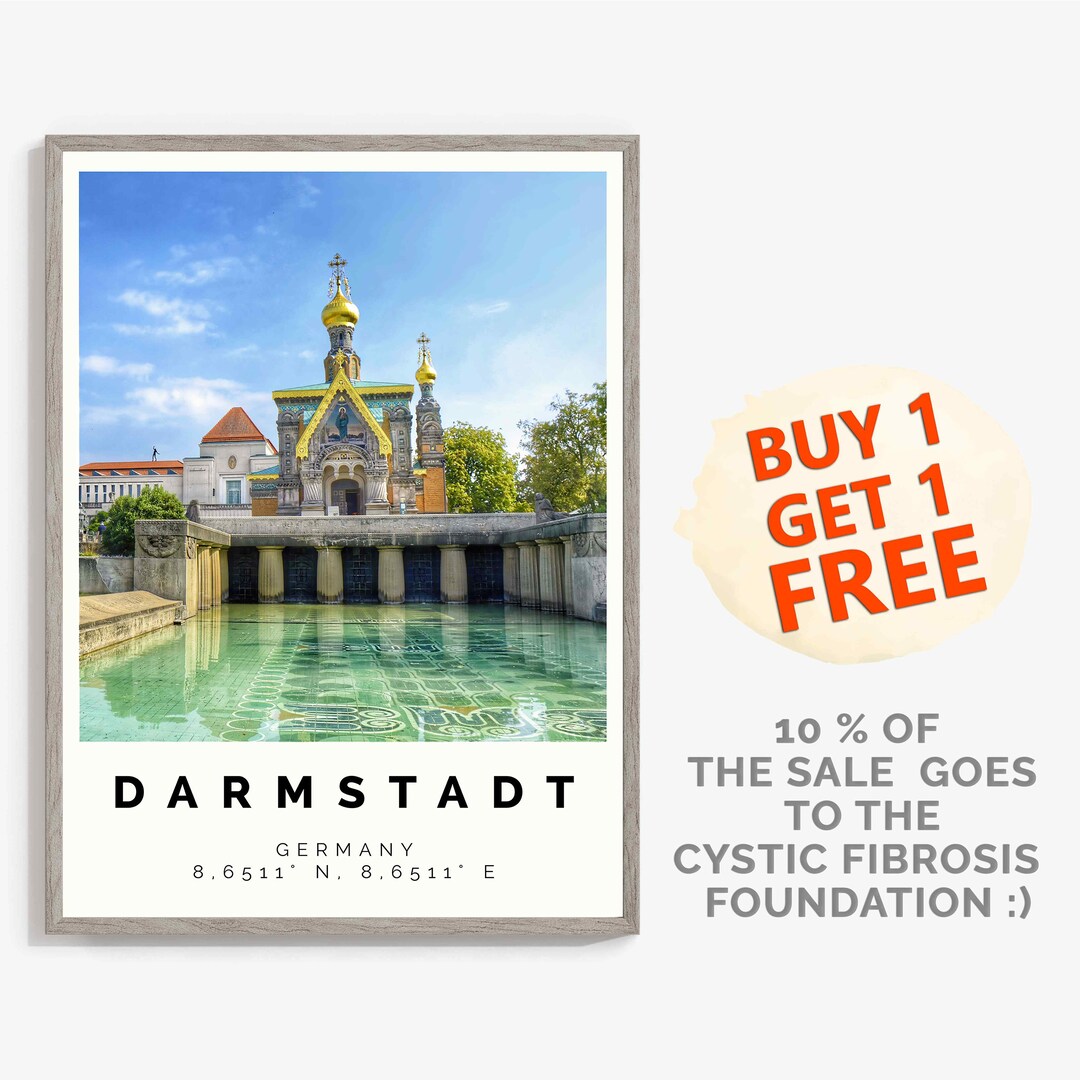 Darmstadt Poster Colorful Print Darmstadt Wall Art Darmstadt Etsy