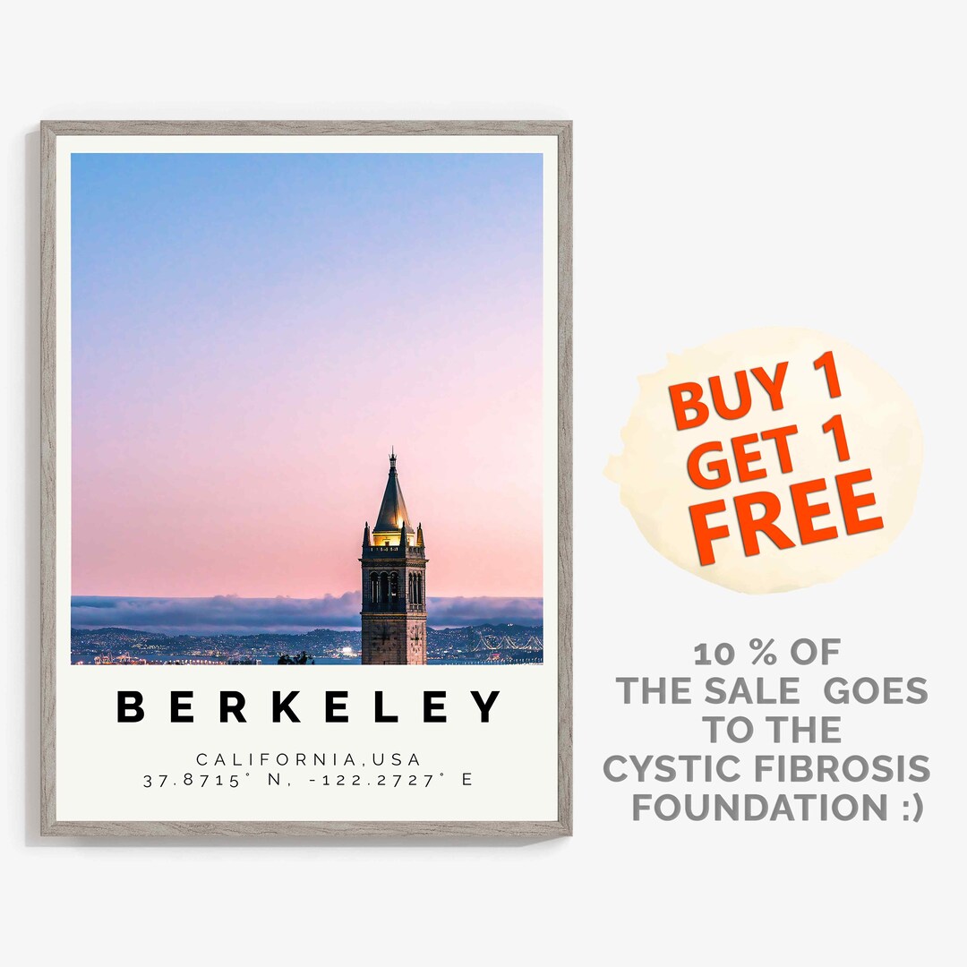 Berkeley Poster Colorful Print Berkeley Wall Art Berkeley Etsy