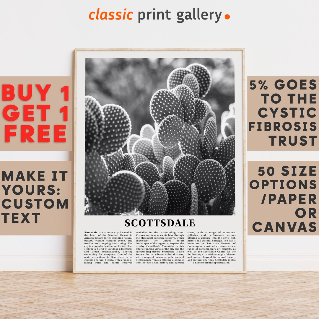 Scottsdale Print Scottsdale Wall Art Scottsdale Black and Etsy.de